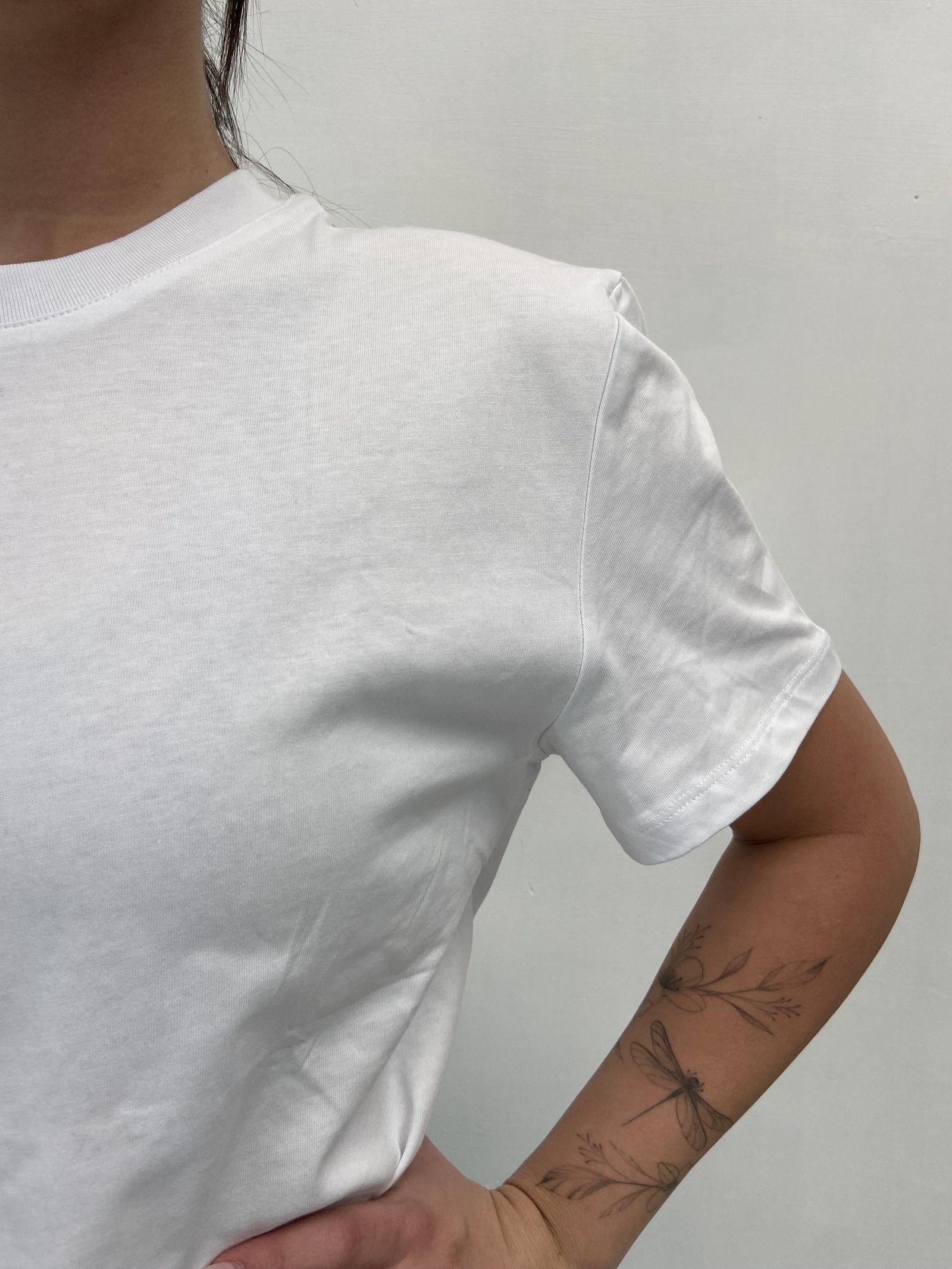 T- shirt girocollo L8869 BIANCO OFELIA 