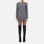 Abito in ciniglia ricamata con paillettes - Elisabetta Franchi AB70347E2 CG8 ELISABETTA FRANCHI 