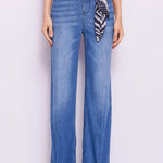 Jeans wide leg con foulard stampato - Gaudi 511BD26009 00 GAUDI' 