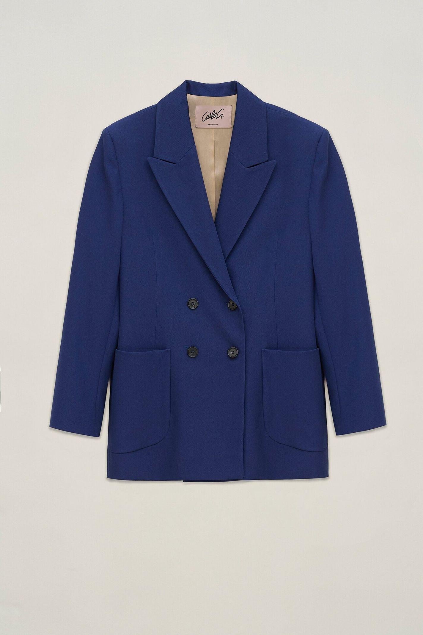 Giacca doppiopetto in gabardina - Carla G ICES02 D1 12 CARLA G. 