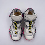Sneakers bianco grigio e fucsia 033 1050BIANCO CLJD 