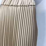 Gonna in raso plissè - Ofelia SK1183 CAMMELLO OFELIA 