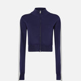 Felpa con zip in tessuto piquet