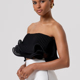 Top in georgette plissettata FQ26ST2010W412F9 053 FRACOMINA 