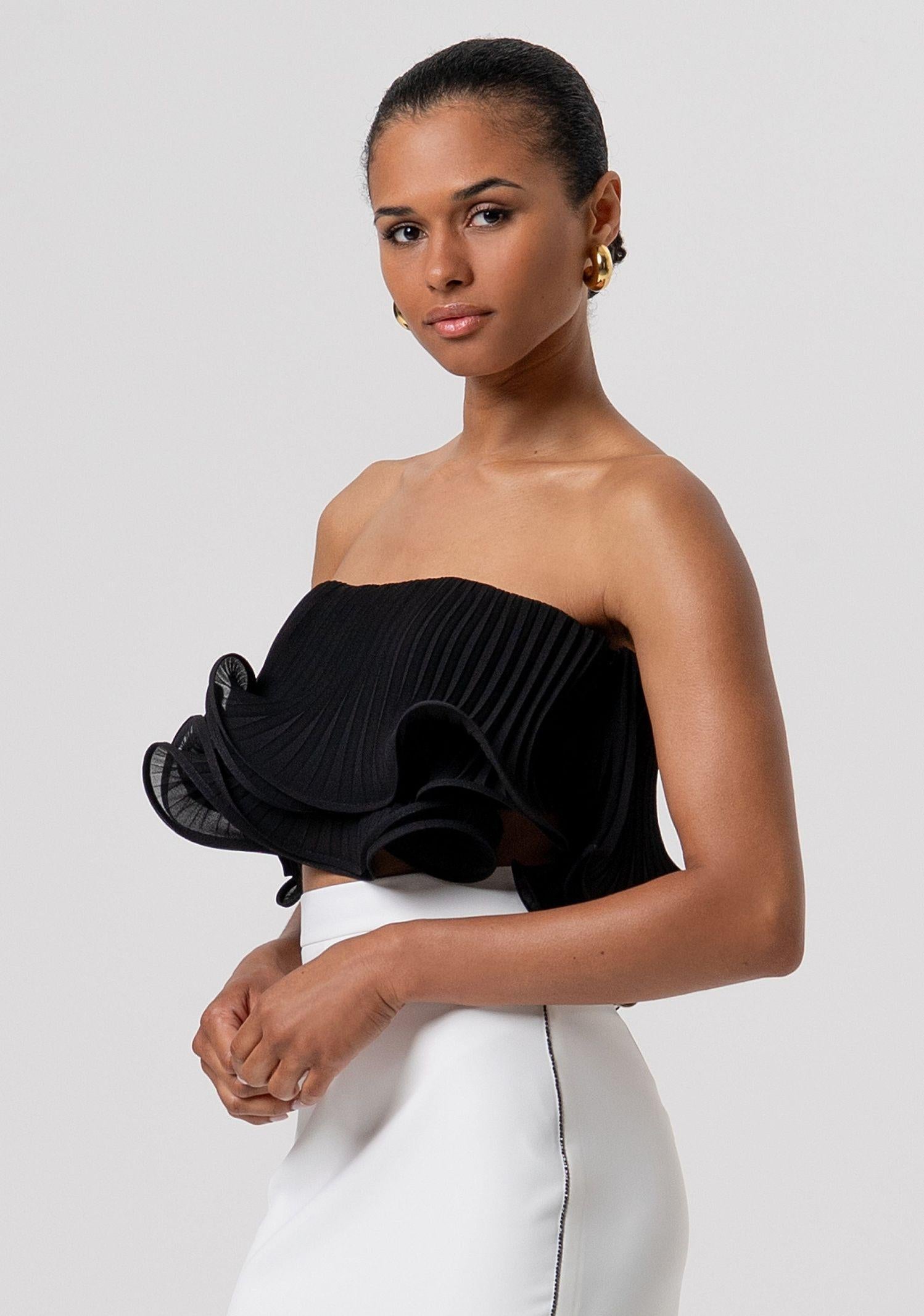 Top in georgette plissettata FQ26ST2010W412F9 053 FRACOMINA 