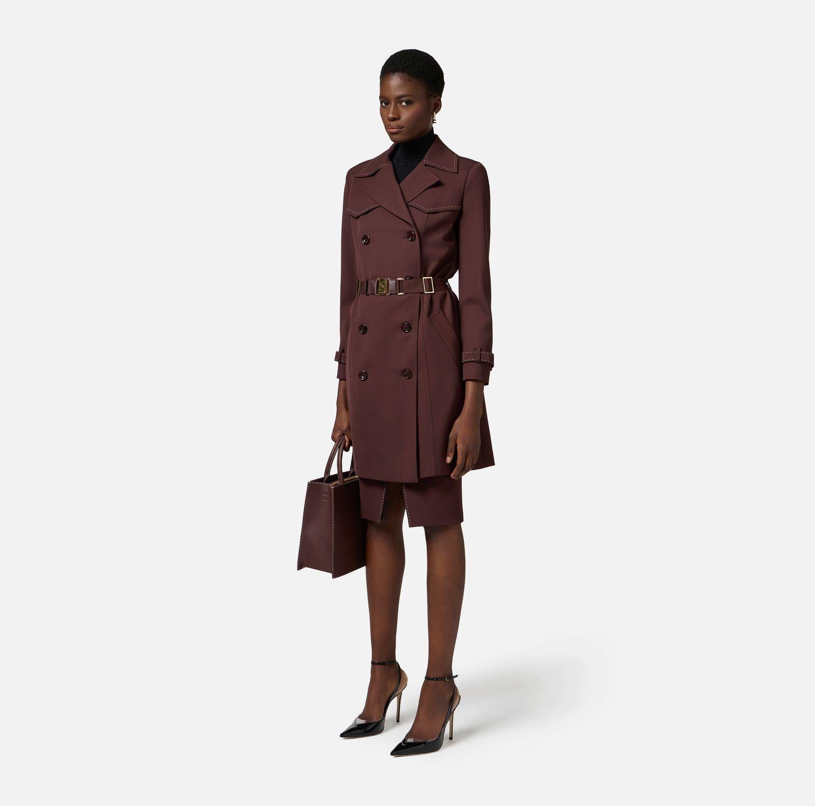 Trench con impunture - Elisabetta Franchi SP00251E1 644 ELISABETTA FRANCHI 