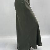 Gonna satinata con passamaneria in vita 887613 VERDE OFELIA 