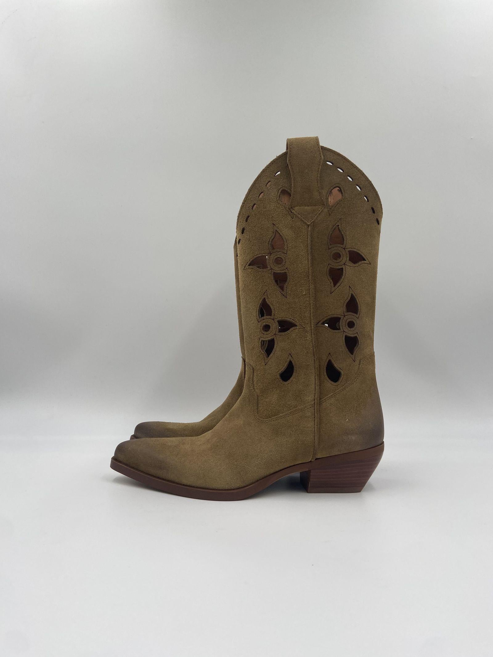 Stivaletto texano in camoscio 1719 CAMMELLO CHIARINI 
