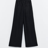 Pantalone palazzo con pieghe bicolore