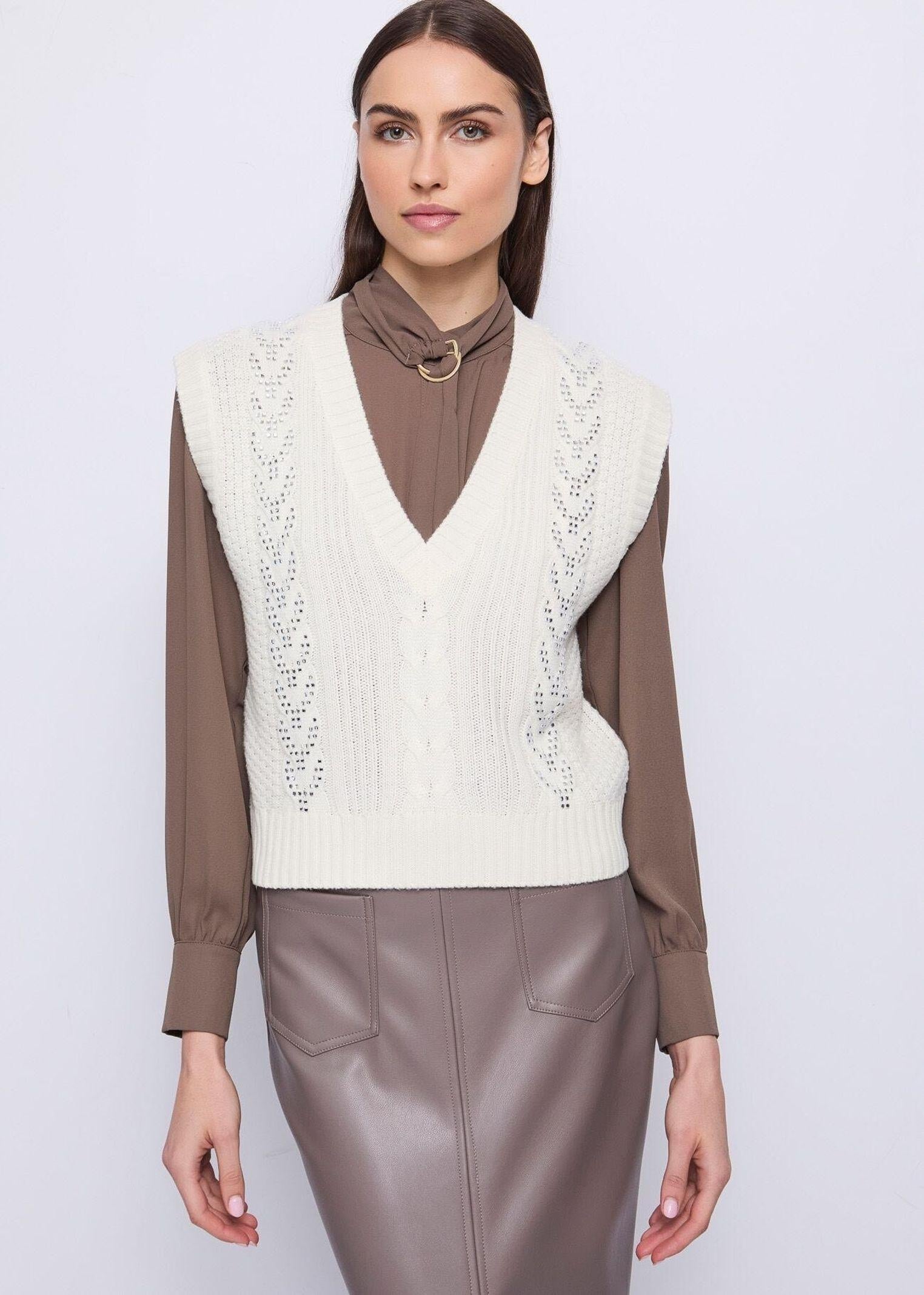 Gilet con strass 521FD53017 3213 GAUDI' 