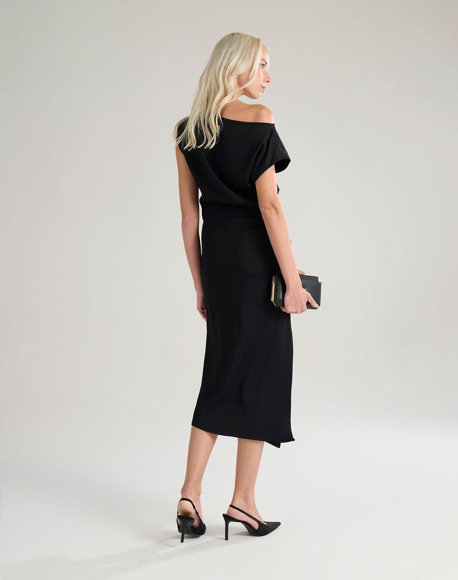 Abito con drappeggio A170VU MA001 MANILA GRACE 