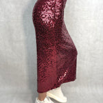 Gonna midi con paillettes - Ofelia MK14E-150 ROSSO OFELIA 