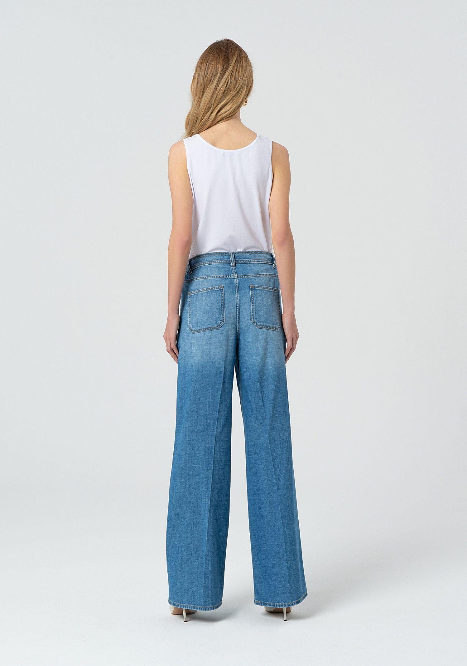 Jeans a palazzo con coulisse FP25SV2005D46202 258 FRACOMINA 