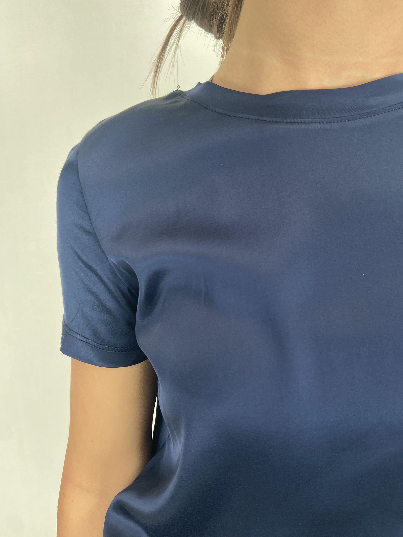 T-shirt lucida girocollo MM203633 BLU OFELIA 