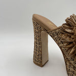 Sabot aperto in rafia con fiore 2588 BEIGE OFELIA 