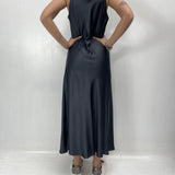 Abito lungo in raso D160 GRIGIO OFELIA 