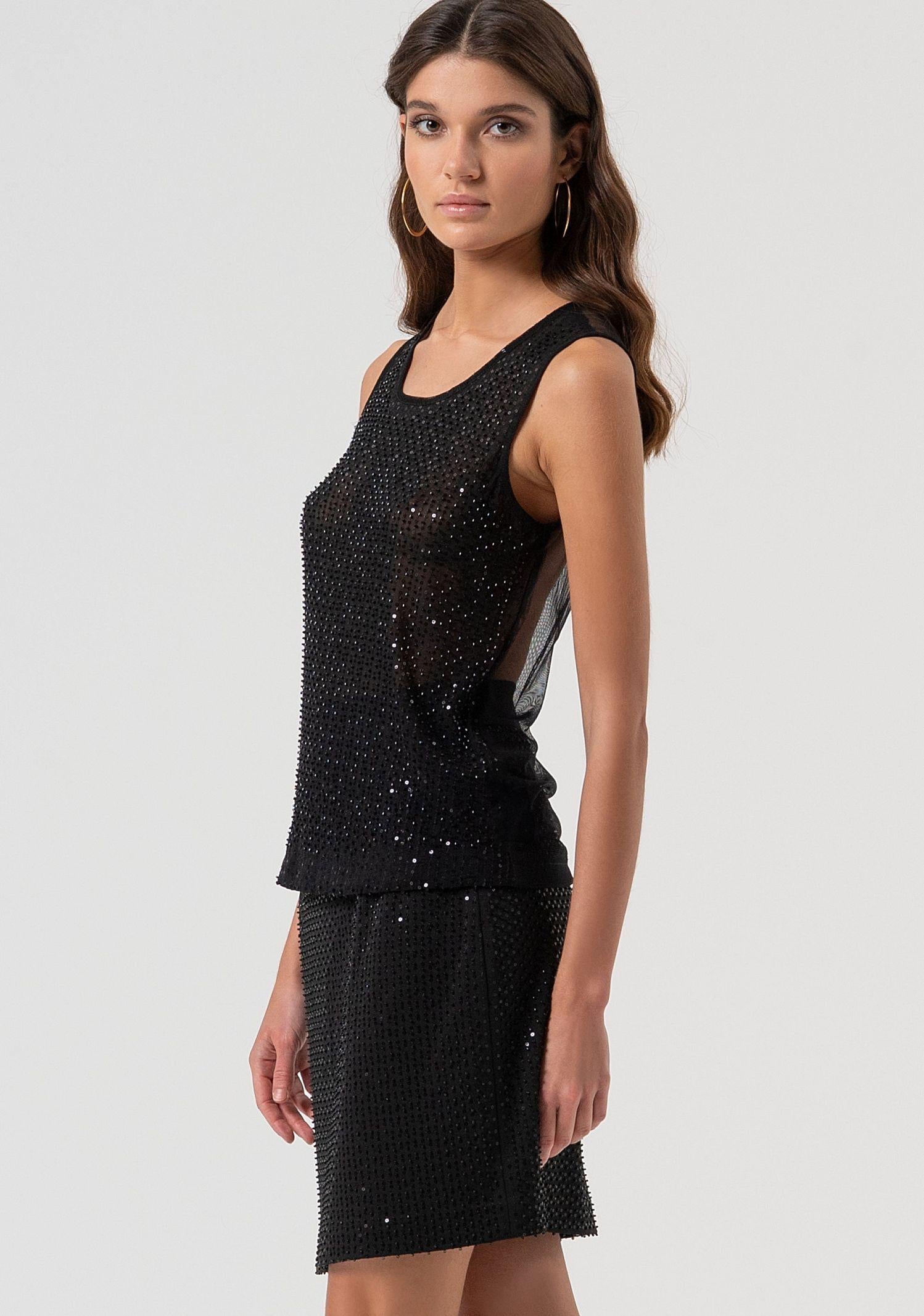 Top con strass FQ25WT1002W424R9 053 FRACOMINA 