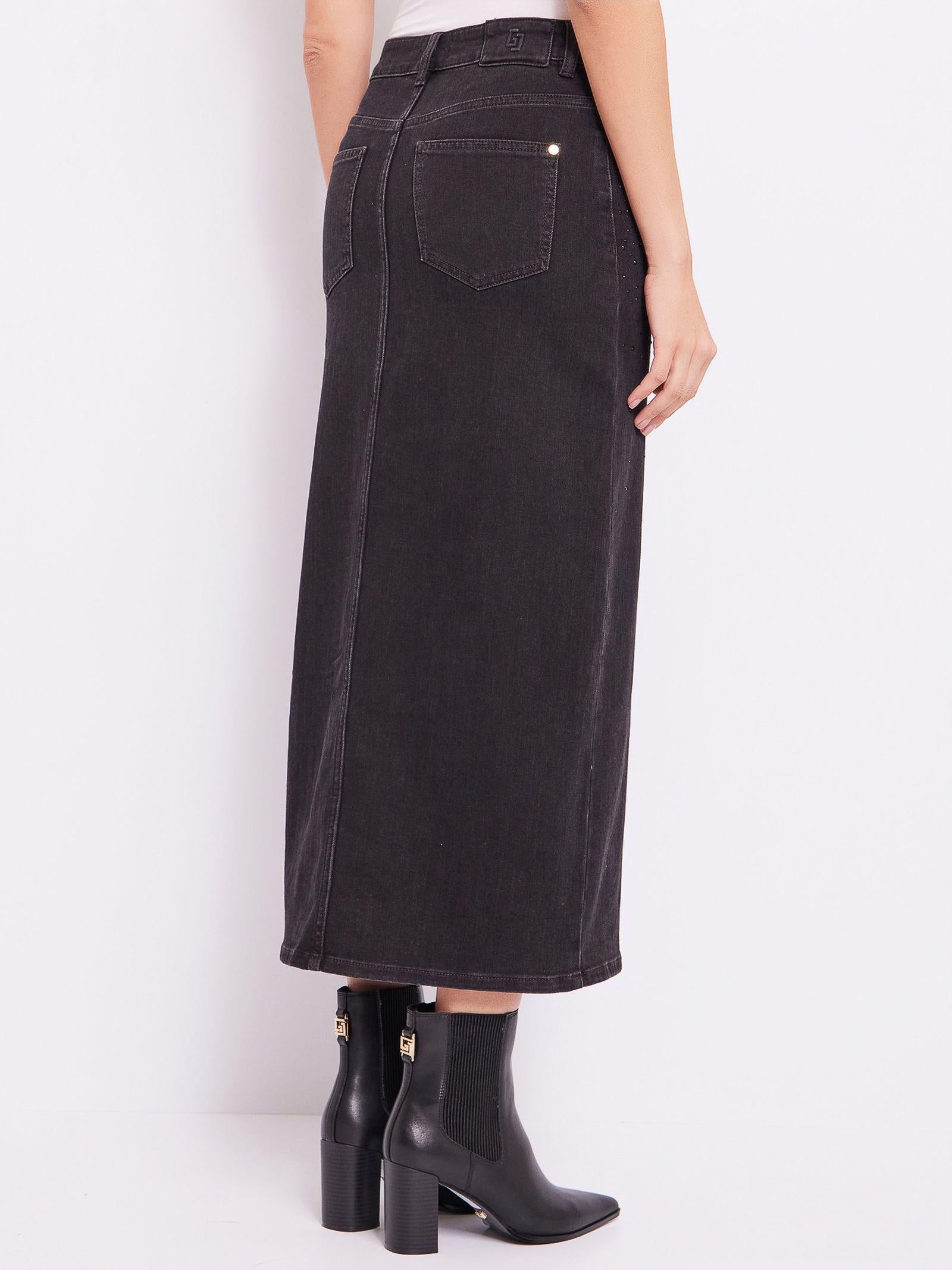 Gonna in denim con strass 421BD76001 00 GAUDI' 