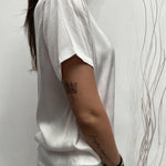T- shirt girocollo satinata - Ofelia MS2003 BIANCO OFELIA 