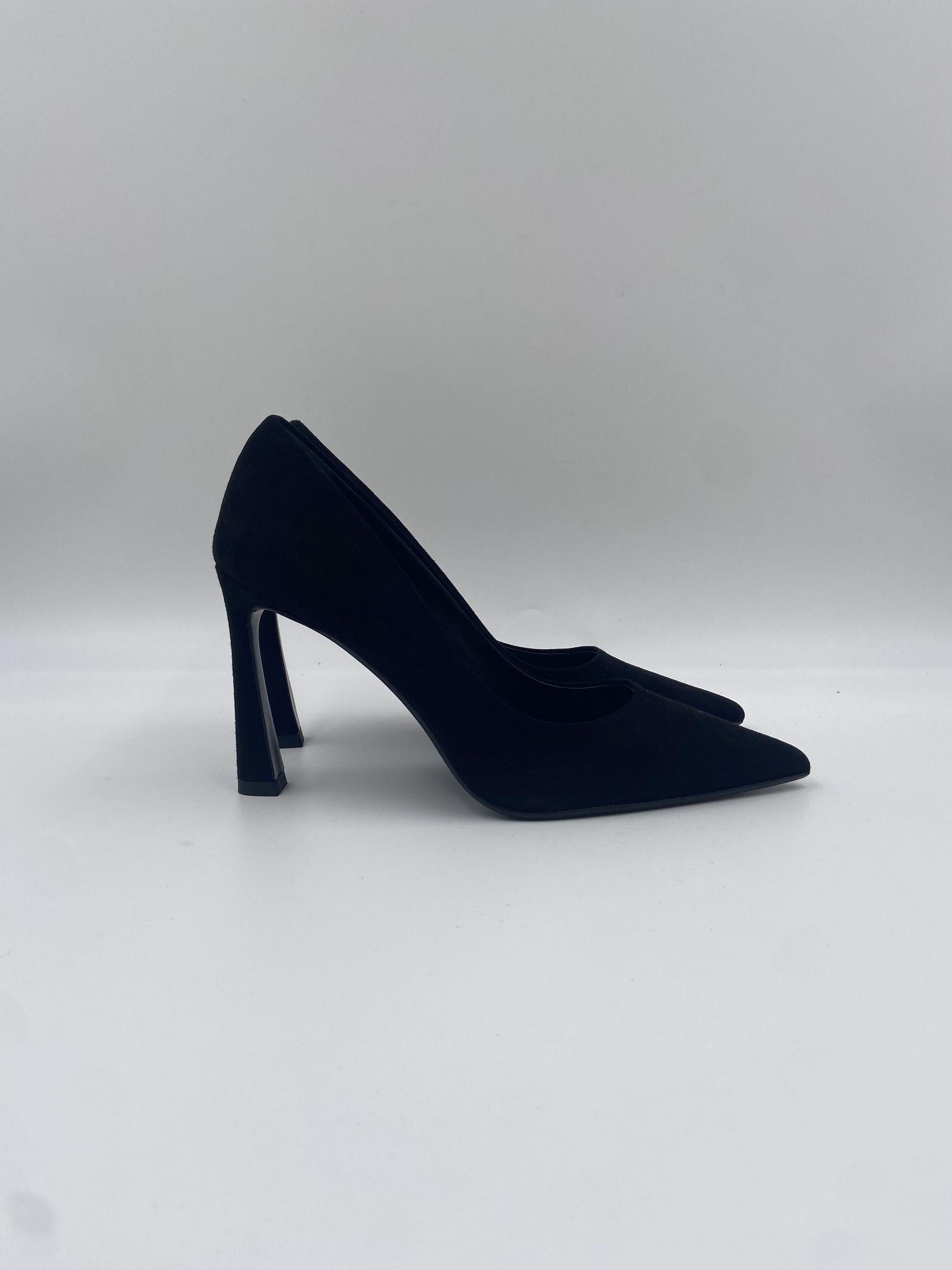 Dècolletè in pelle scamosciata -Spazio Moda 2470 NERO SPAZIO MODA 