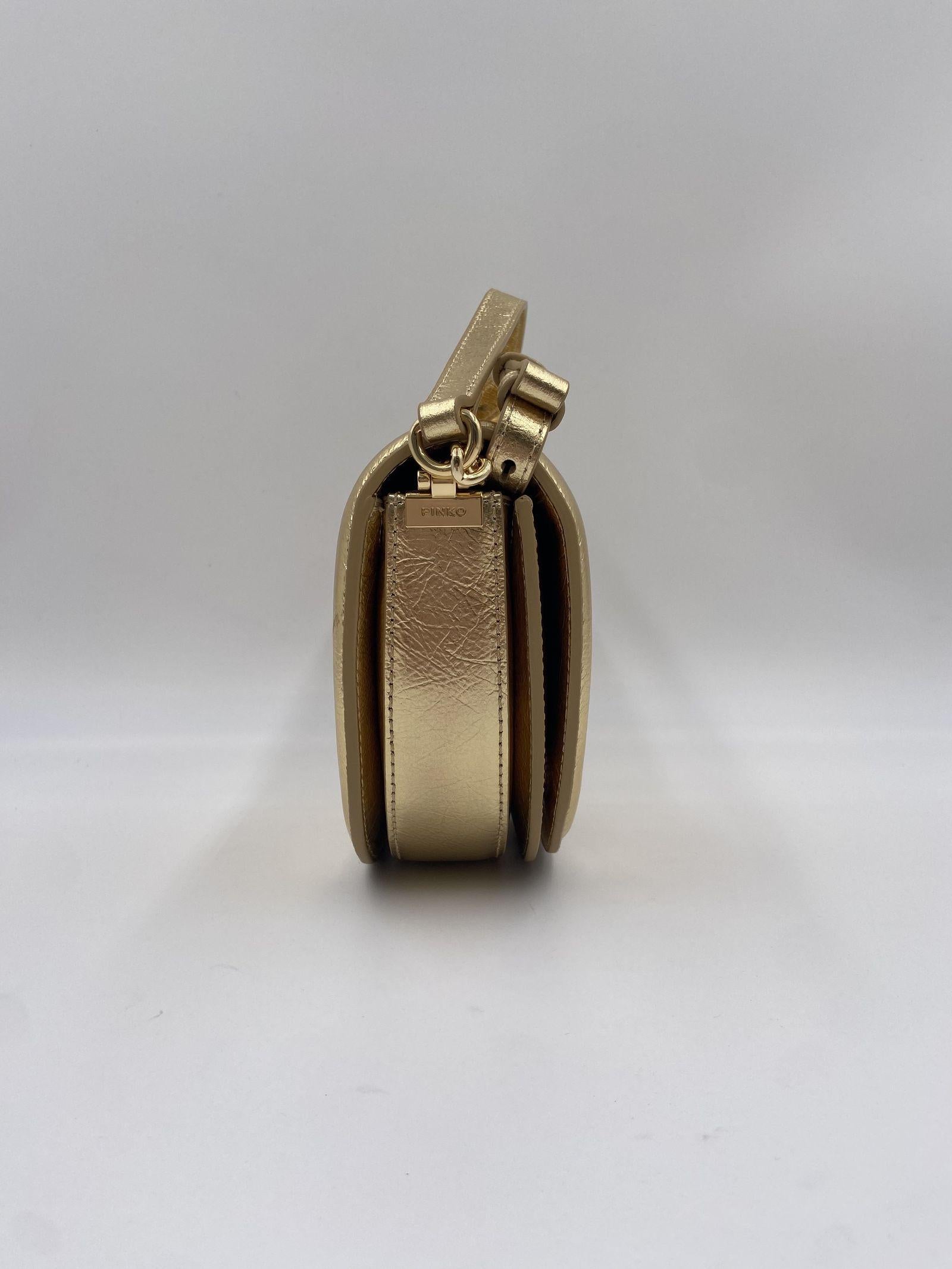 Borsa in pelle craccata lucida 101969- A1JGZZLB PINKO 