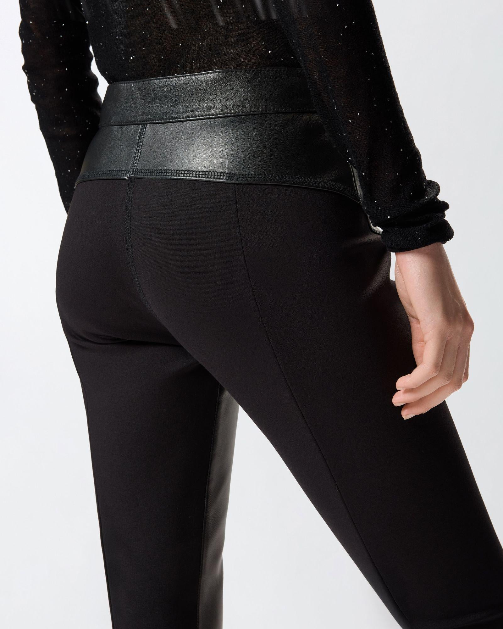 Pantalone skinny in pelle 105366Y75K Z99 PINKO 
