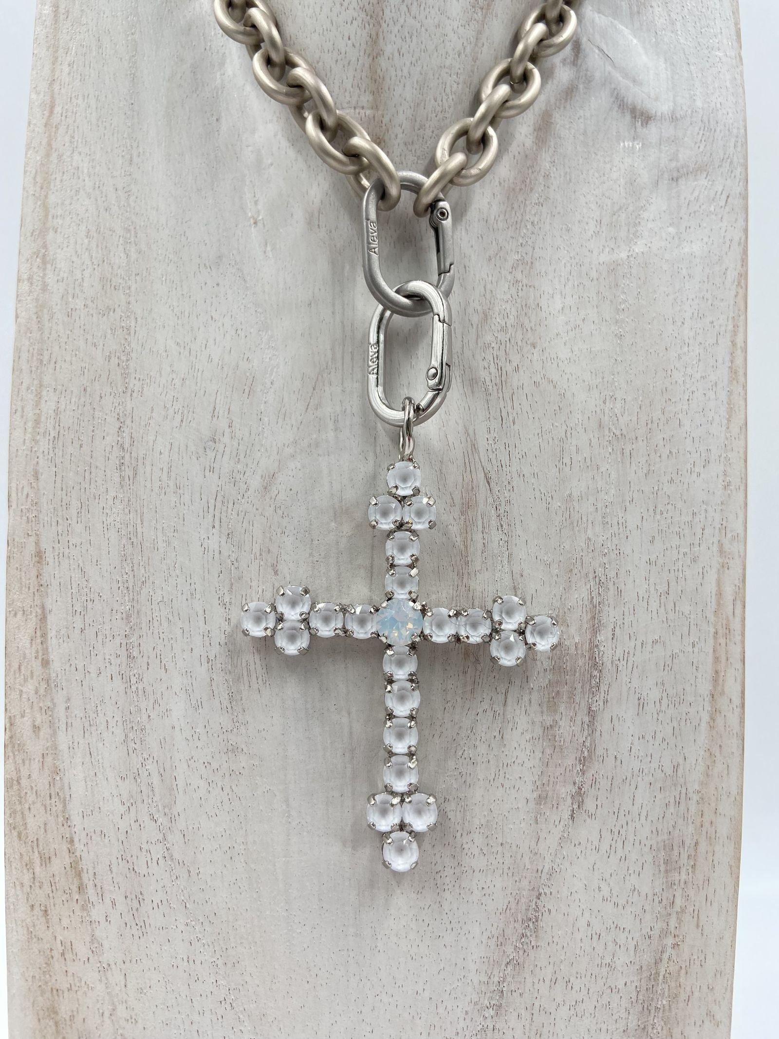 Ciondolo Croce Bizantina - Alevà BIZANTINA ARGENTOBIANCO ALEVA' 