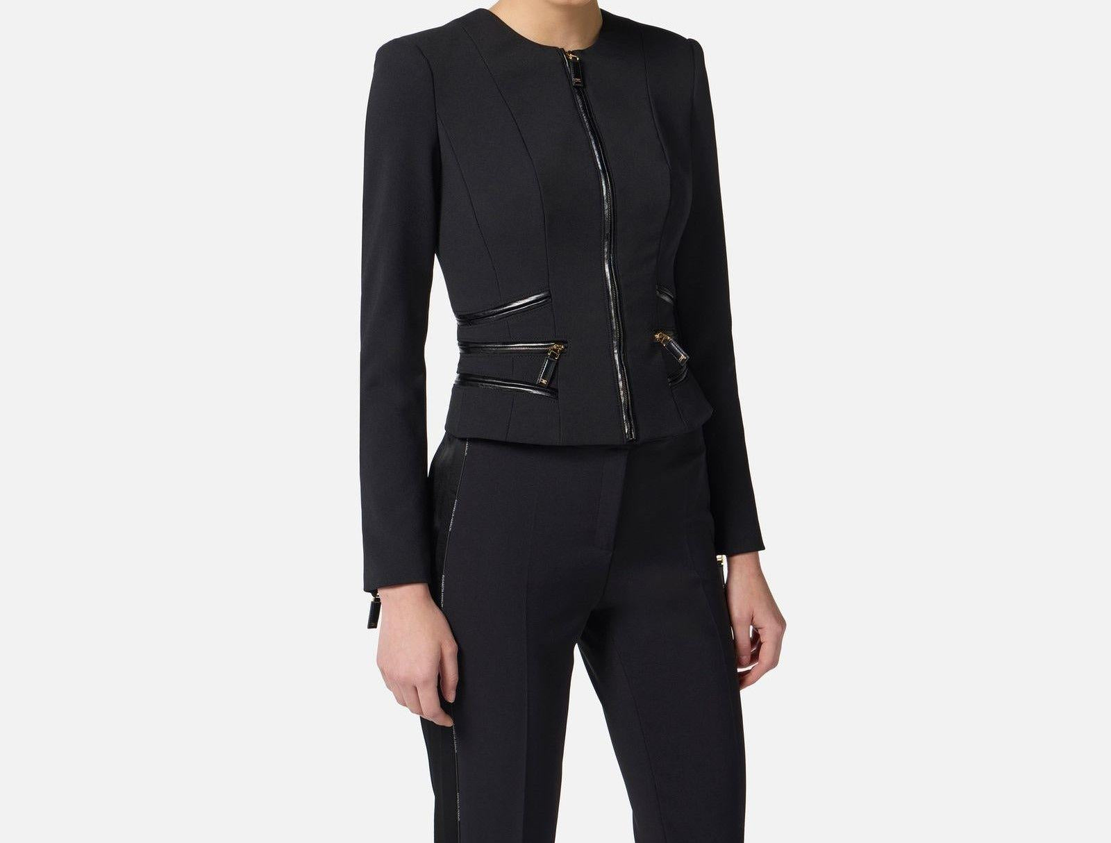 Giacca con dettagli zip - Elisabetta Franchi GI17356E2 110 ELISABETTA FRANCHI 