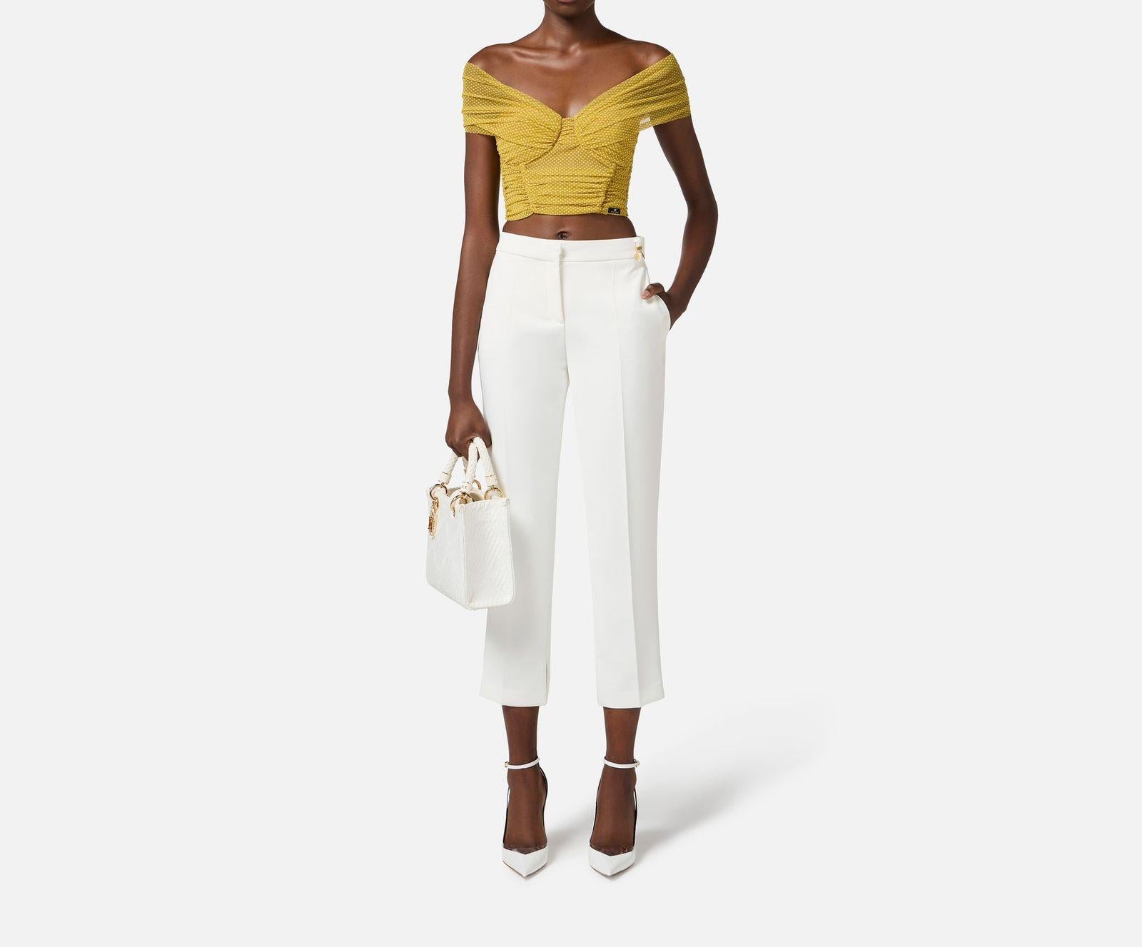 Top scollo off-shoulders - Elisabetta Franchi TO03452E2 DK5 ELISABETTA FRANCHI 