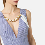 Abito con foulard gioiello - Elisabetta Franchi AB95762E2 019 ELISABETTA FRANCHI 