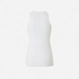 Top canotta a costine con logo uccellini