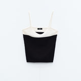 Top cropped bicolore