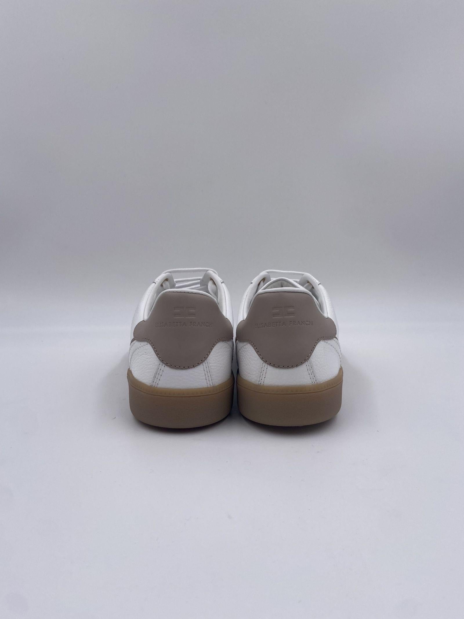 Sneakers in pelle e crosta con logo - Elisabetta Franchi SA50G51E2 DK6 ELISABETTA FRANCHI 