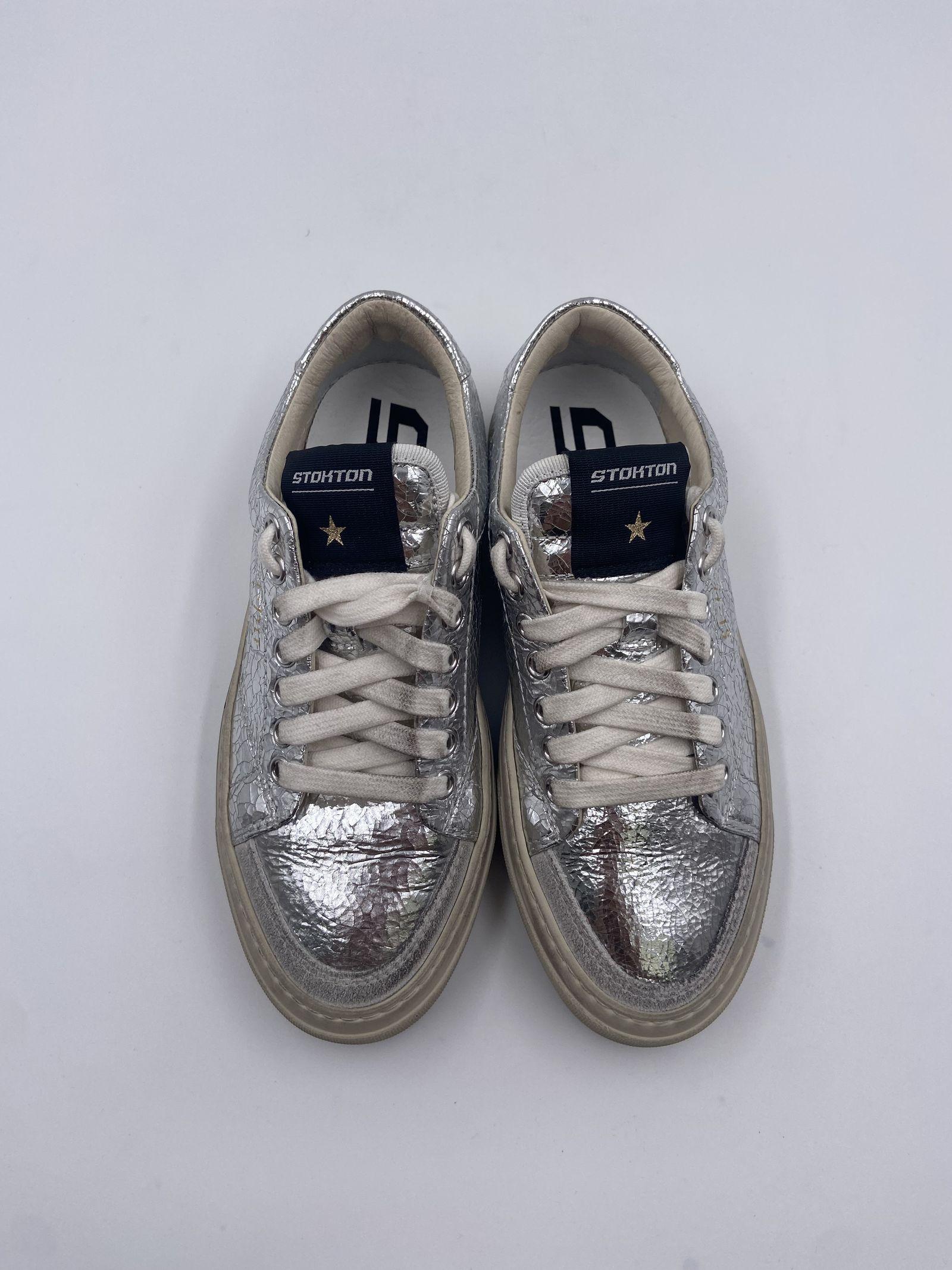 Sneakers Destroy effetto crack DESTROY-D ARGENTO STOCKTON 
