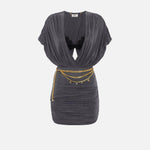 Abito in cupro con bralette - Elisabetta Franchi AB76551E2 DC3 ELISABETTA FRANCHI 