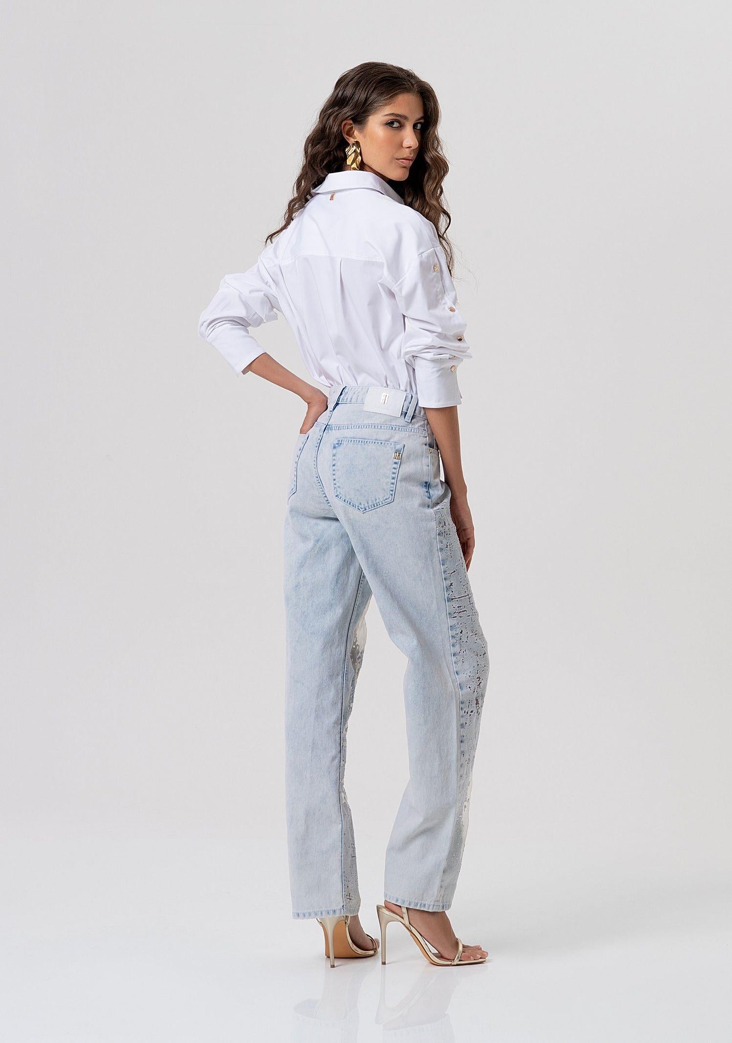 Jeans straight fit con trasparenze FP26SV2014D409P4 685 FRACOMINA 