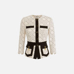 Giacca bicolor in doppio crepe GIS0156E2 EF1 ELISABETTA FRANCHI 