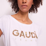 T-shirt con logo e strass 511BD64025 2100 GAUDI' 