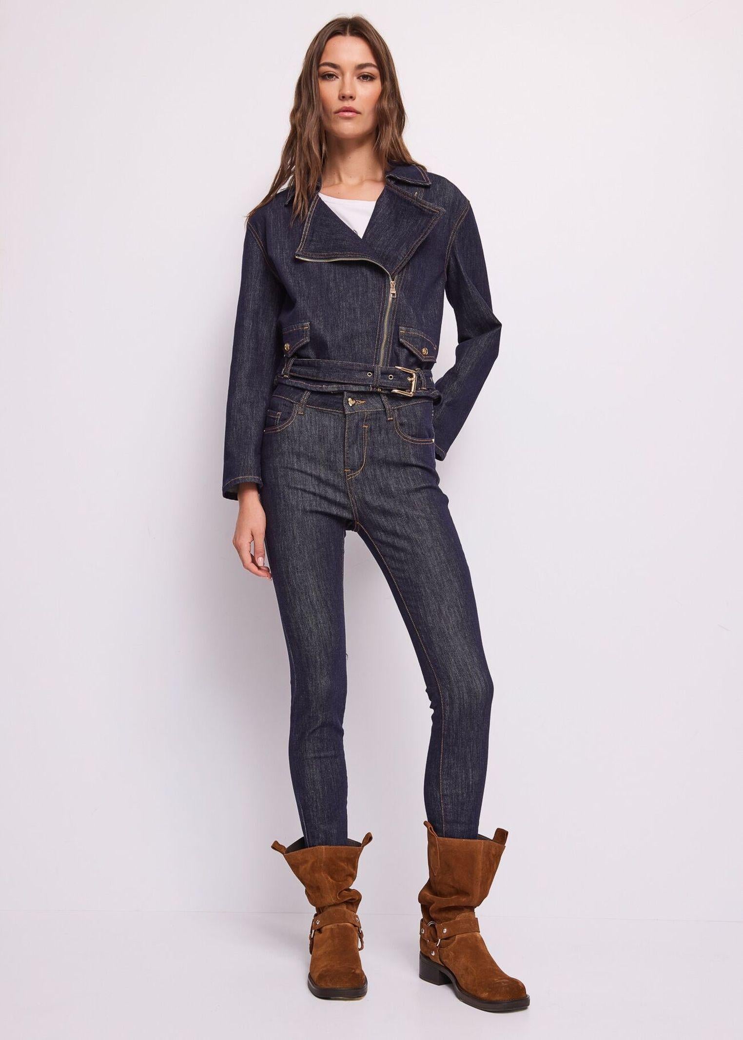 Giubbotto biker con cintura 611BD36001 00 GAUDI' 