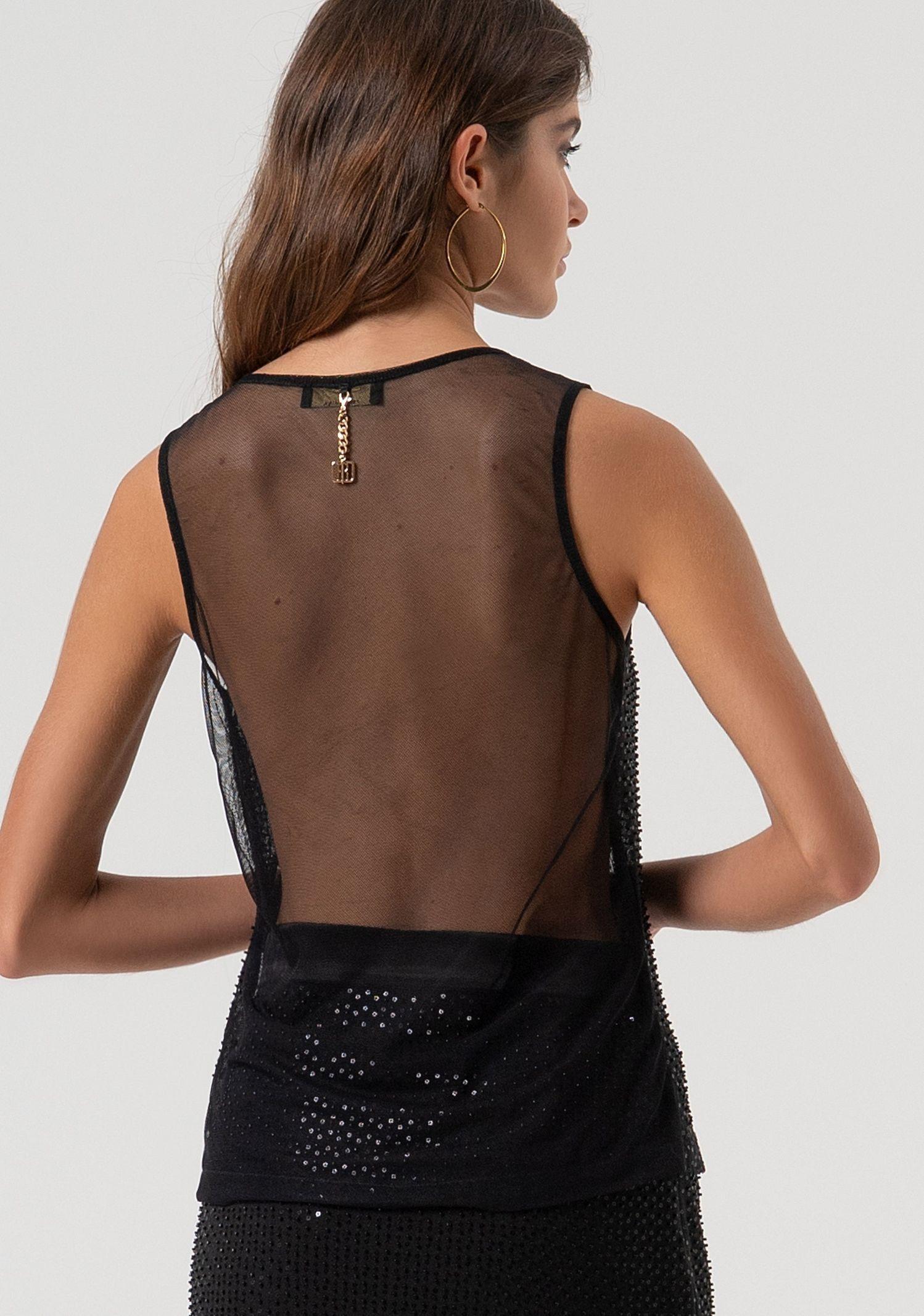 Top con strass FQ25WT1002W424R9 053 FRACOMINA 