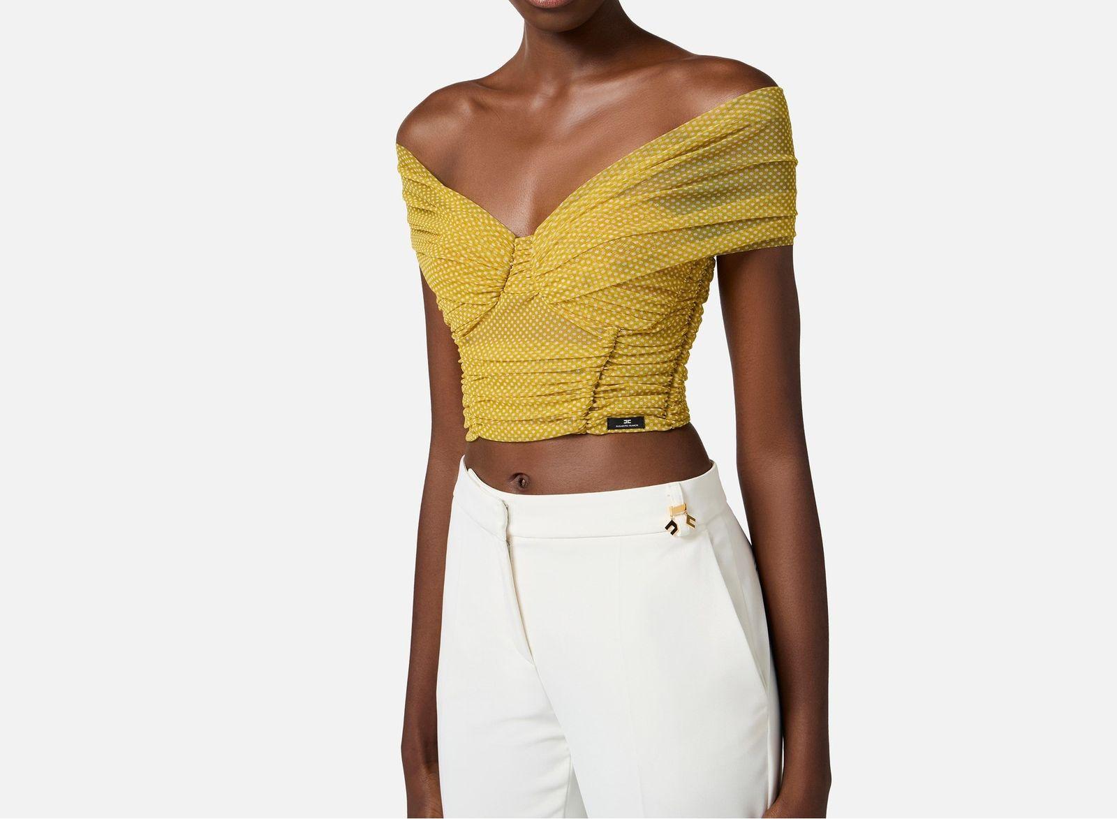 Top scollo off-shoulders - Elisabetta Franchi TO03452E2 DK5 ELISABETTA FRANCHI 