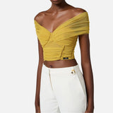 Top scollo off-shoulders - Elisabetta Franchi TO03452E2 DK5 ELISABETTA FRANCHI 