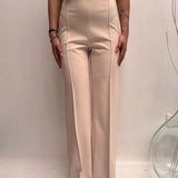 Pantalone con placca oro logata - Elisabetta Franchi PAT1541E2 193 ELISABETTA FRANCHI 