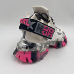 Sneakers bianco grigio e fucsia 033 1050BIANCO CLJD 