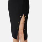 Abito in maglia con gemelli gioiello - Elisabetta Franchi AM28S57E2 110 ELISABETTA FRANCHI 