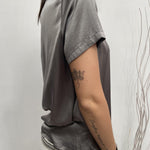 T- shirt girocollo satinata - Ofelia MS2003 GRIGIO OFELIA 
