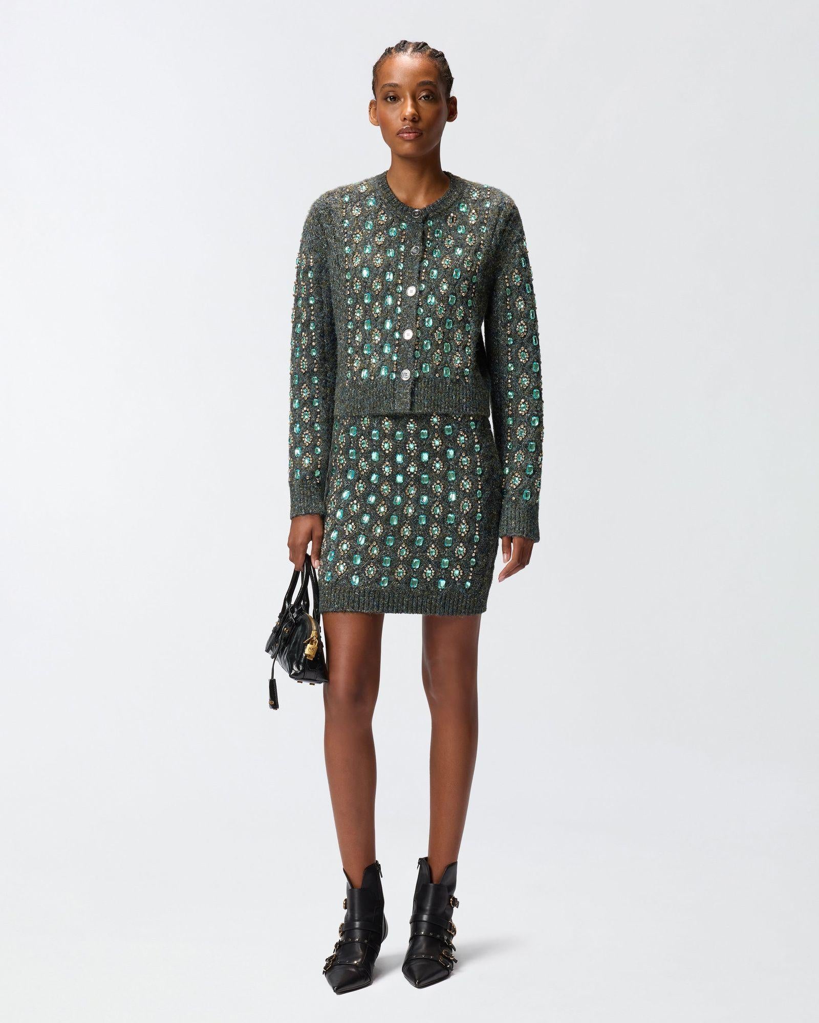 Cardigan con ricamo gioiello 105952A2YC IG1 PINKO 