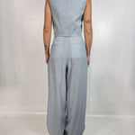 Gilet monopetto in lino - Eleh SS260309 BLU ELEH 