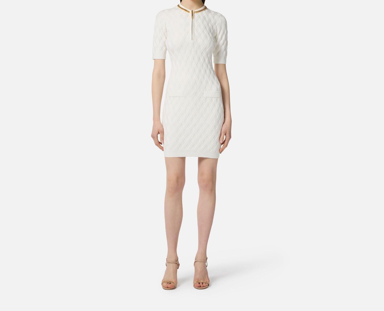 Abito a rombi con catena gioiello - Elisabetta Franchi AM20B56E2 360 ELISABETTA FRANCHI 