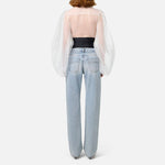 Camicia body in organza con plastron BC00846E2 360 ELISABETTA FRANCHI 